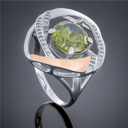 Перстень 194 цирконій олива Rh Timofeev