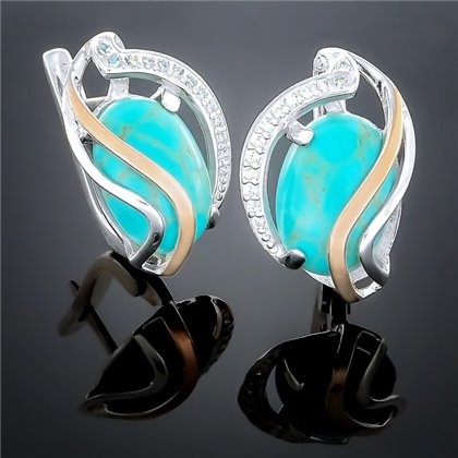 Сережки 198 бірюза Rh Timofeev