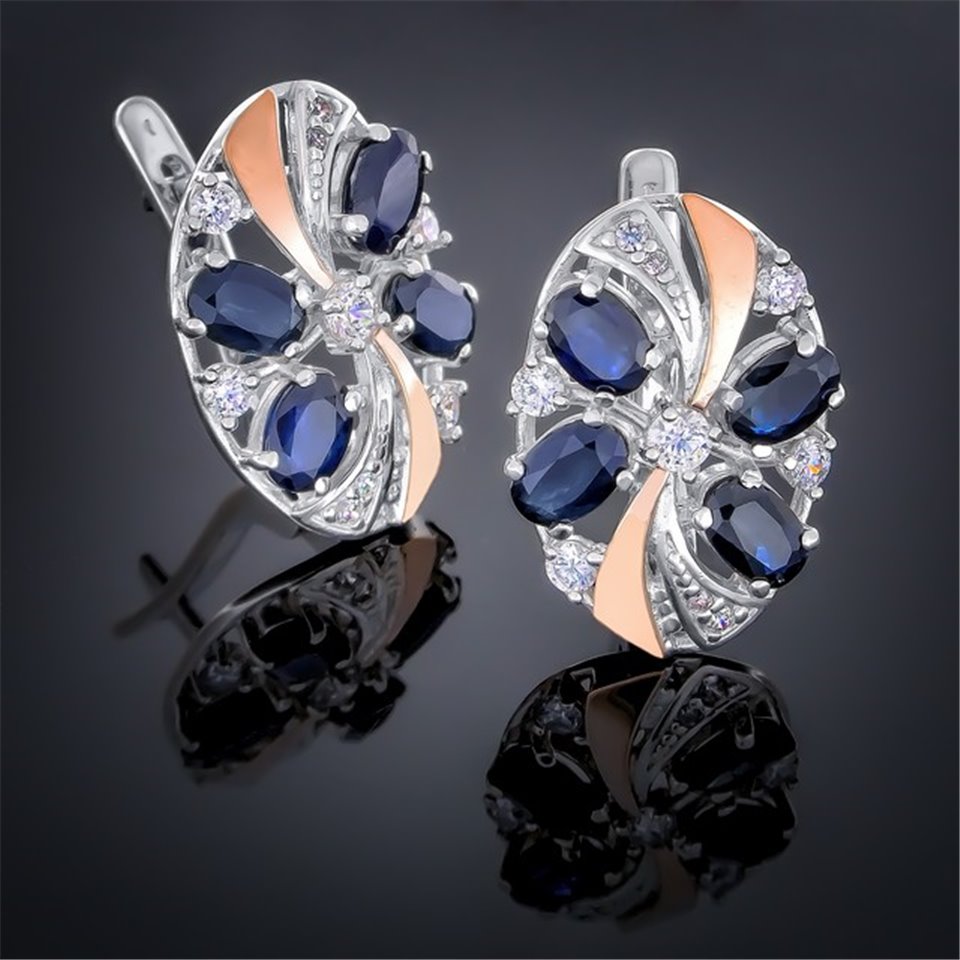 Сережки 249 альпініт синій Rh Timofeev