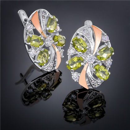 Сережки 249 хризоліт Rh Timofeev