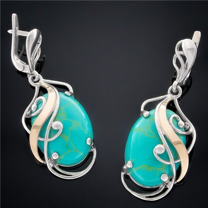 Сережки 295 бірюза імітація Rh Timofeev