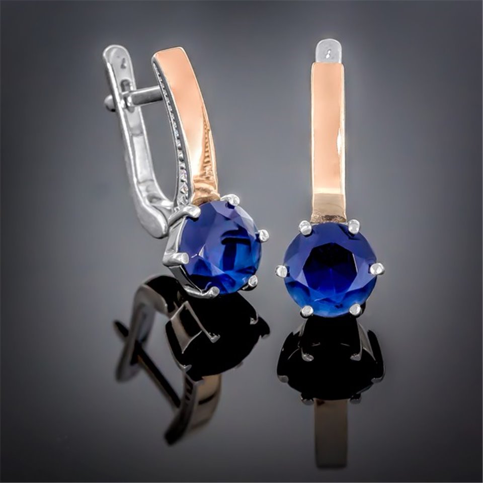 Сережки 370 альпініт синій Rh Timofeev