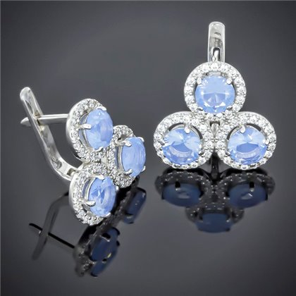 Сережки 565 альпініт молочно блакитний Rh Timofeev