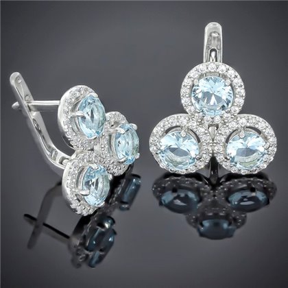 Сережки 565 альпініт блакитний Rh Timofeev