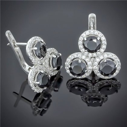 Сережки 565 цирконій чорний Rh Timofeev