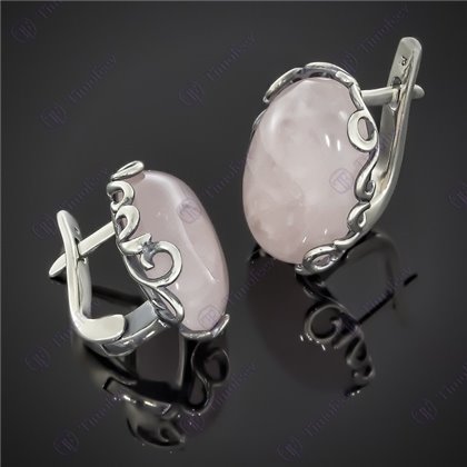 Сережки 592 кварц рожевий Timofeev