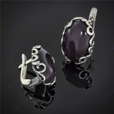 Сережки 592 улексит світлий Timofeev