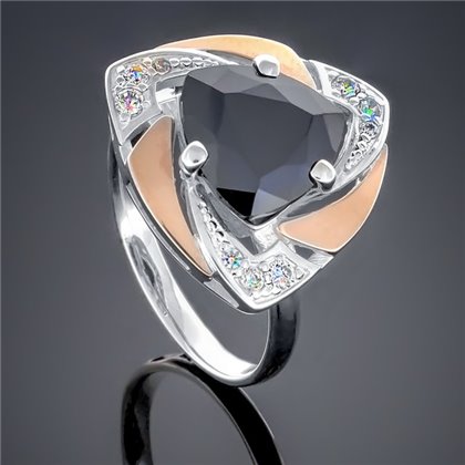 Перстень 276 цирконій чорний Rh Timofeev