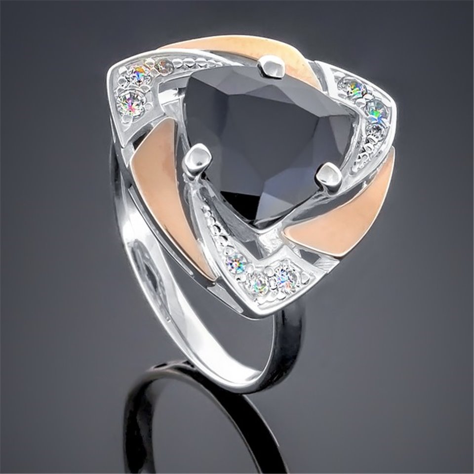 Перстень 276 цирконій чорний Rh Timofeev