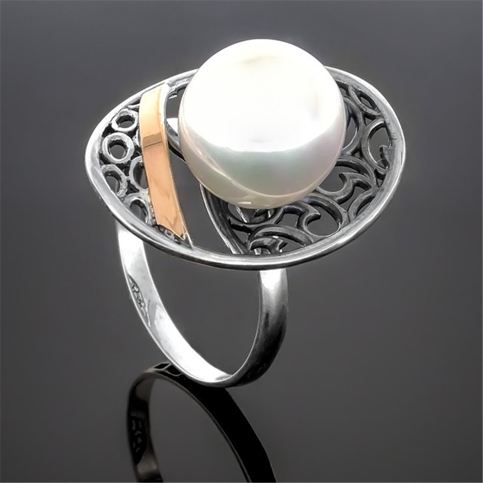 Перстень 282 перлина біла Timofeev