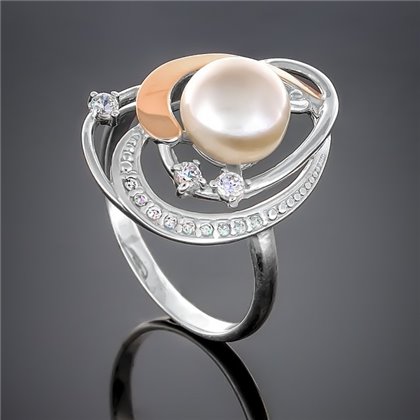 Перстень 291 перлина біла Rh Timofeev