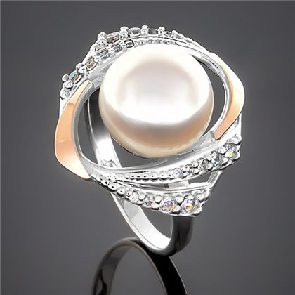 Перстень 293 перлина біла Rh Timofeev