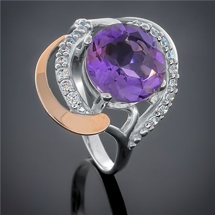 Перстень 301 аметист Rh Timofeev