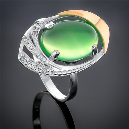 Перстень 305 агат зелений Rh Timofeev