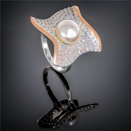 Перстень 365 перлина біла Rh Timofeev