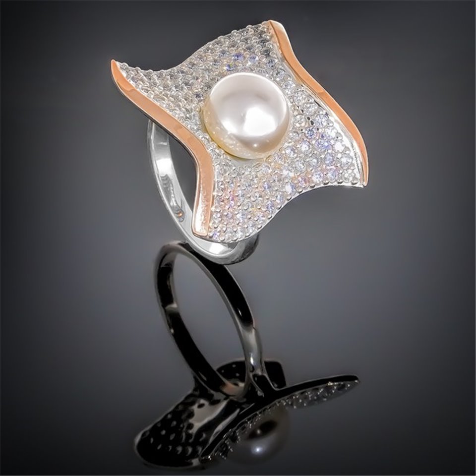 Перстень 365 перлина біла Rh Timofeev