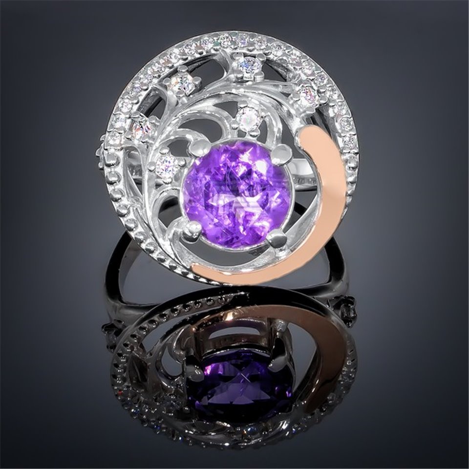 Перстень 378 аметист Timofeev