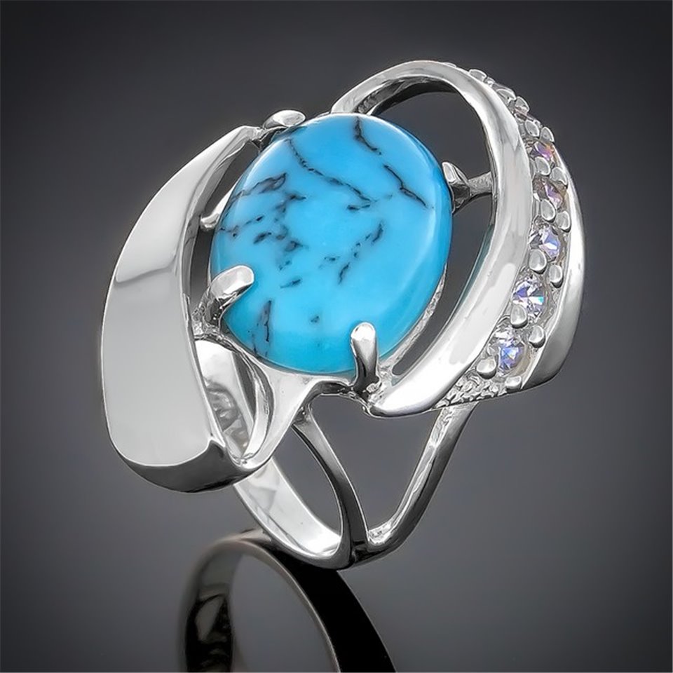 Перстень 32 бірюза імітація Rh Timofeev