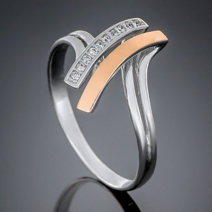 Перстень 485 цирконій білий Rh Timofeev