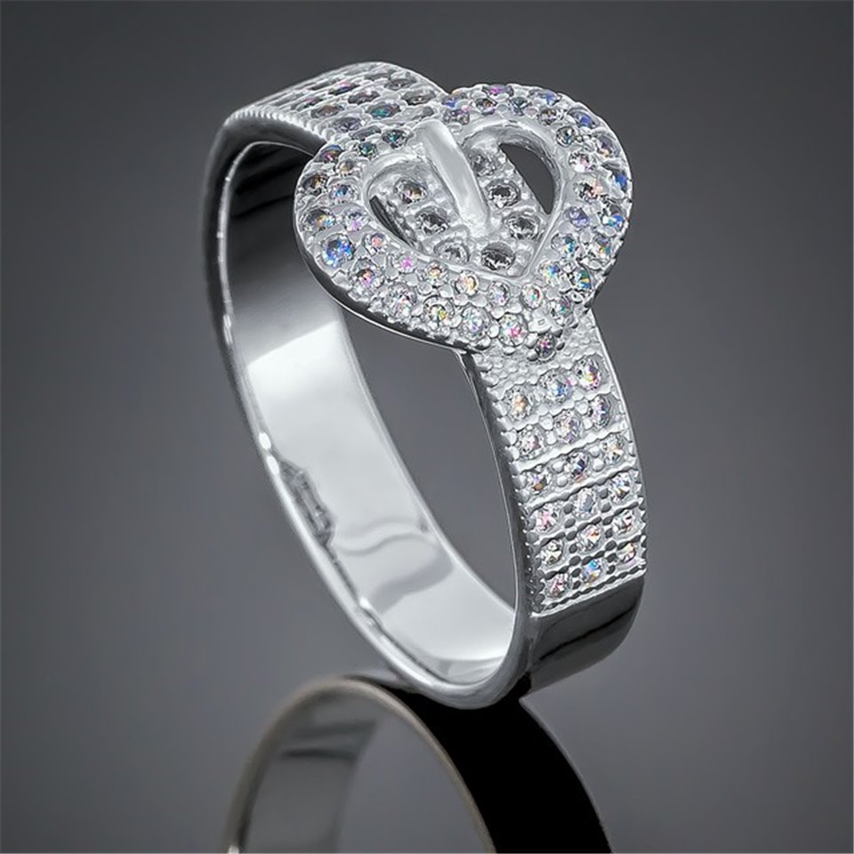 Перстень 435 цирконій білий Rh Timofeev