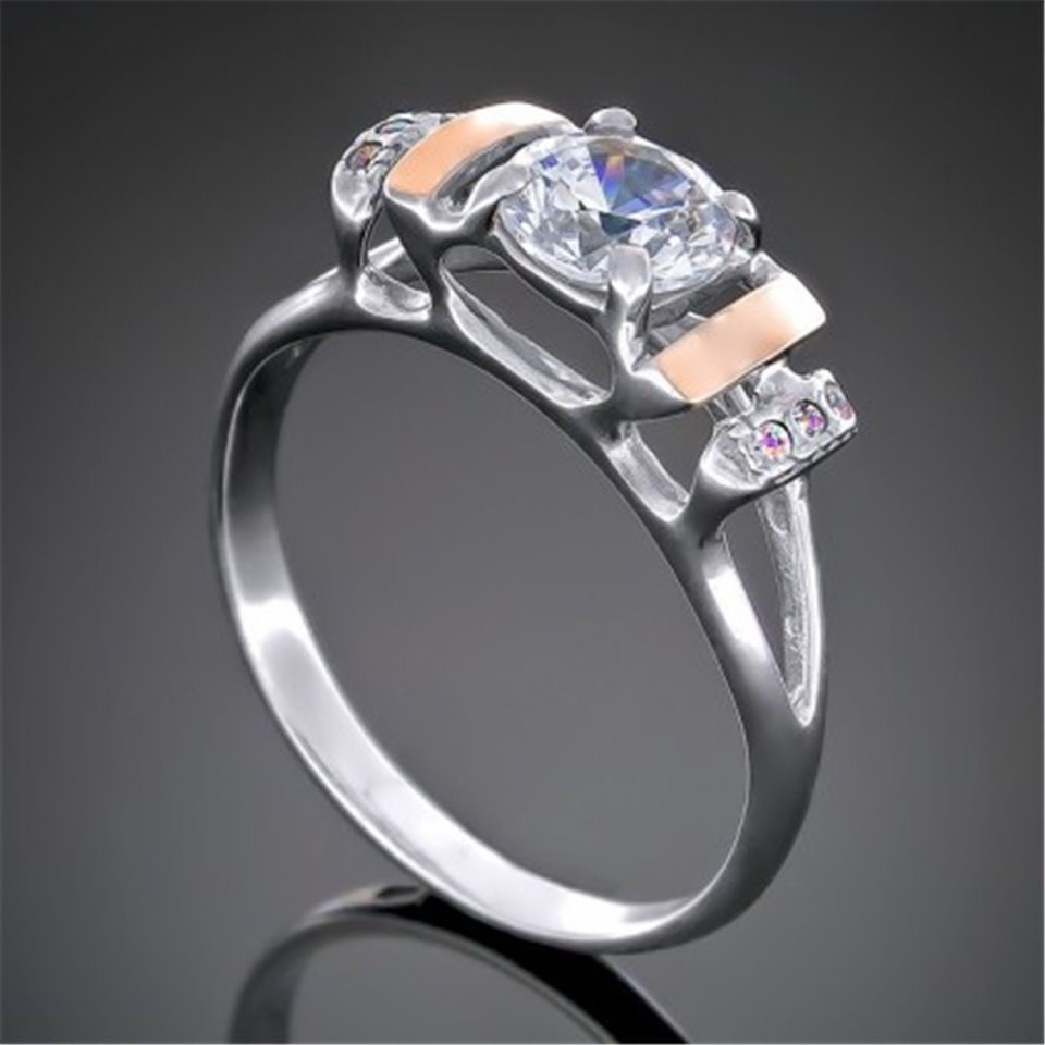 Перстень 411 цирконій білий Rh Timofeev