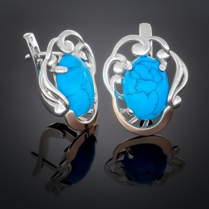 Сережки 306 бірюза Rh Timofeev