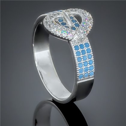 Перстень 435 цирконій блакитно білий Rh Timofeev