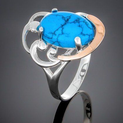Перстень 306 бірюза Rh Timofeev