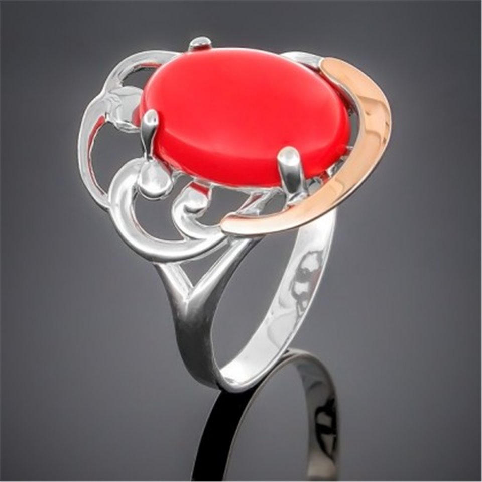 Перстень 306 корал Rh Timofeev