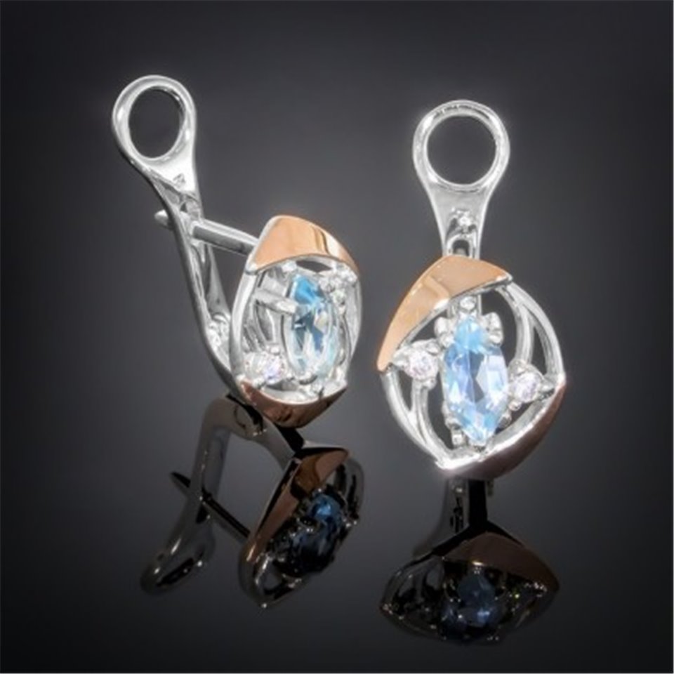 Сережки 375 топаз Rh Timofeev