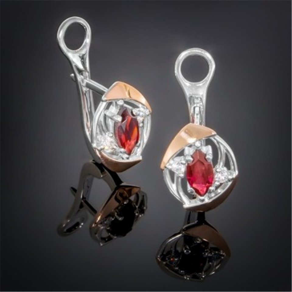 Сережки 375 гранат Rh Timofeev