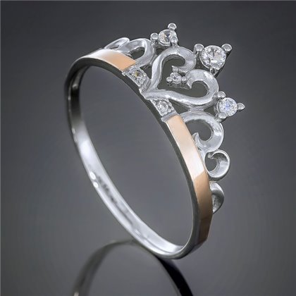 Перстень 439 цирконій білий Rh Timofeev