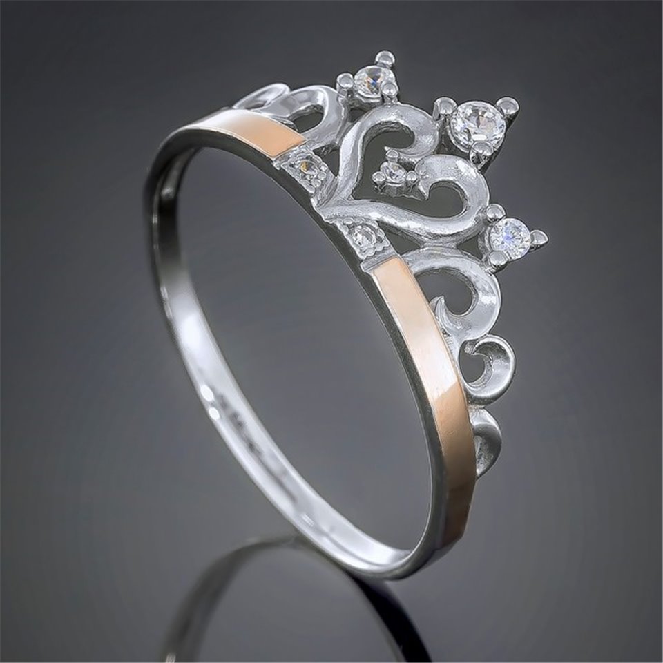 Перстень 439 цирконій білий Rh Timofeev