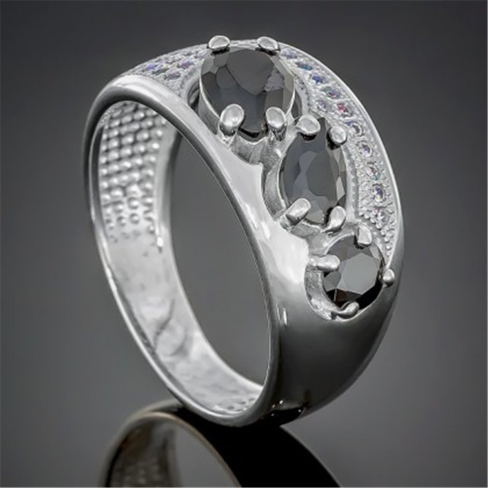 Перстень 426 цирконій ч/цирконій б Rh Timofeev