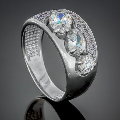 Перстень 426 цирконій білий Rh Timofeev