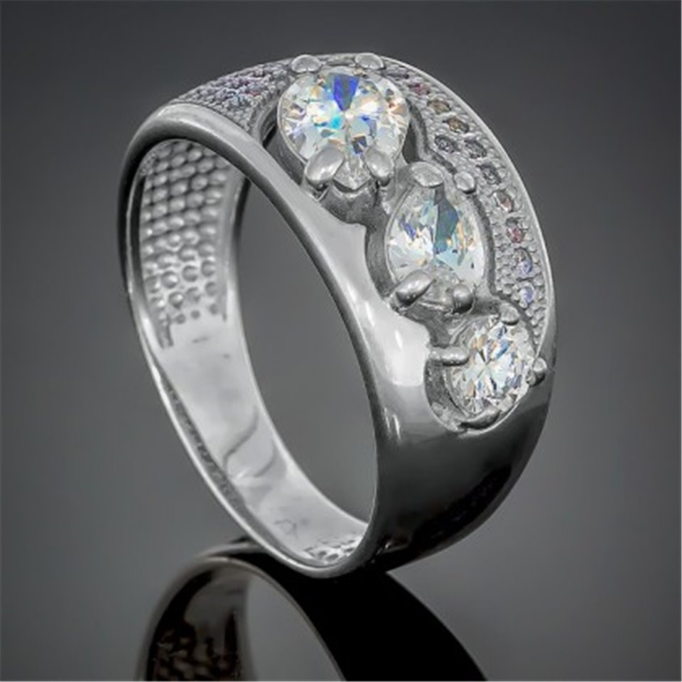 Перстень 426 цирконій білий Rh Timofeev