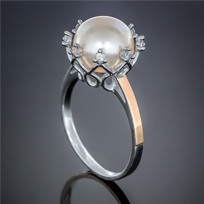 Перстень 440 перлина біла Rh Timofeev