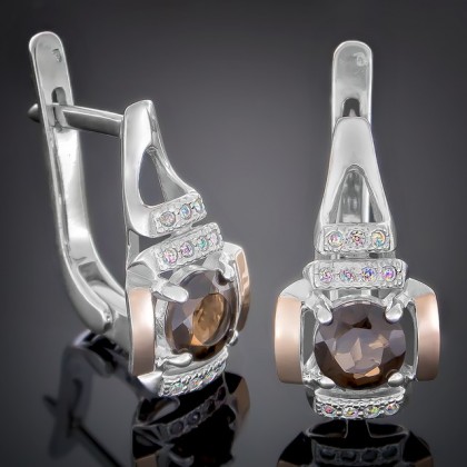 Сережки 400 раухтопаз Rh Timofeev