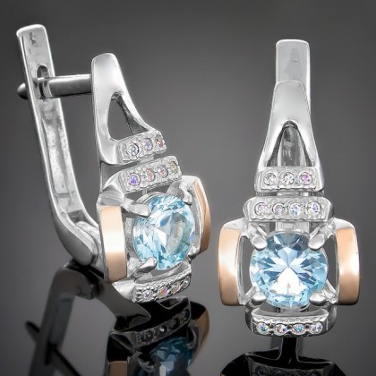 Сережки 400 топаз Rh Timofeev