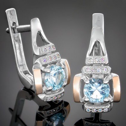 Сережки 400 топаз Rh Timofeev
