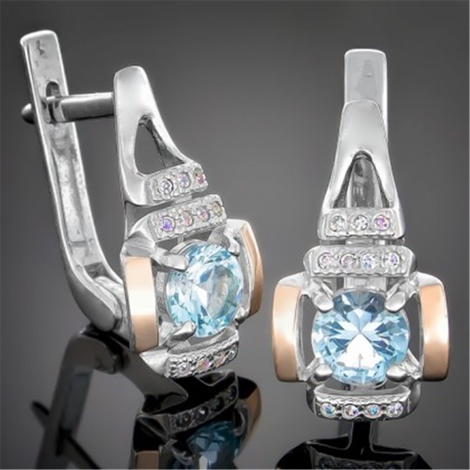 Сережки 400 топаз Rh Timofeev