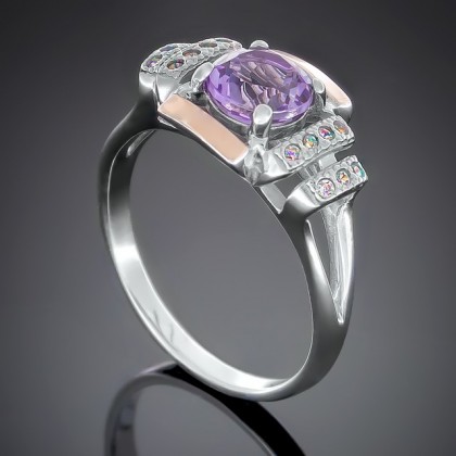 Перстень 400 аметист Rh Timofeev