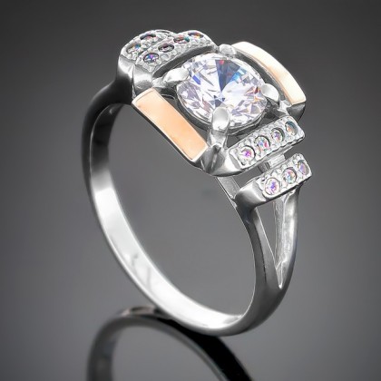 Перстень 400 цирконій білий Rh Timofeev