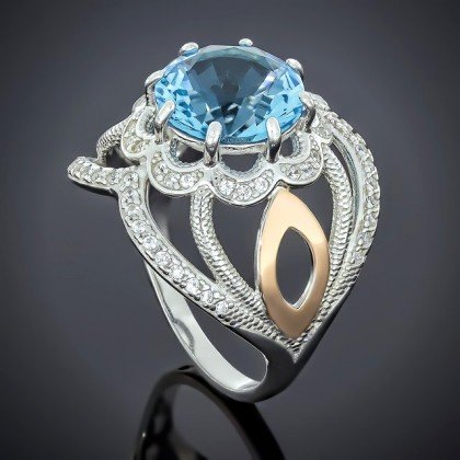 Перстень 508 альпініт блакитний Rh Timofeev