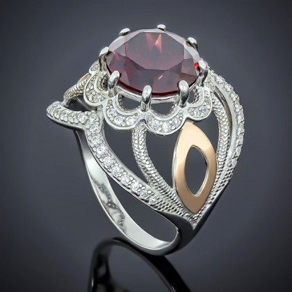 Перстень 508 альпініт гранат Rh Timofeev