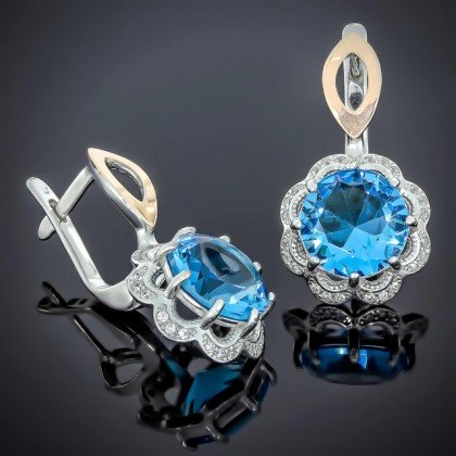 Сережки 508 альпініт блакитний Rh Timofeev