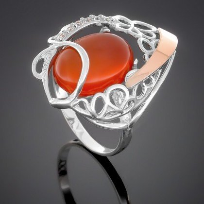 Перстень 316 сердолік Rh Timofeev