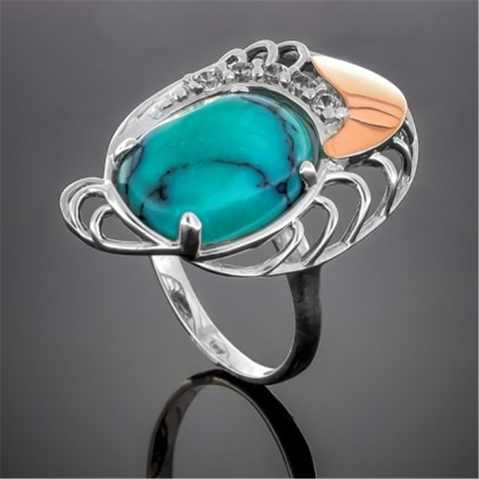 Перстень 310 бірюза імітація Rh Timofeev