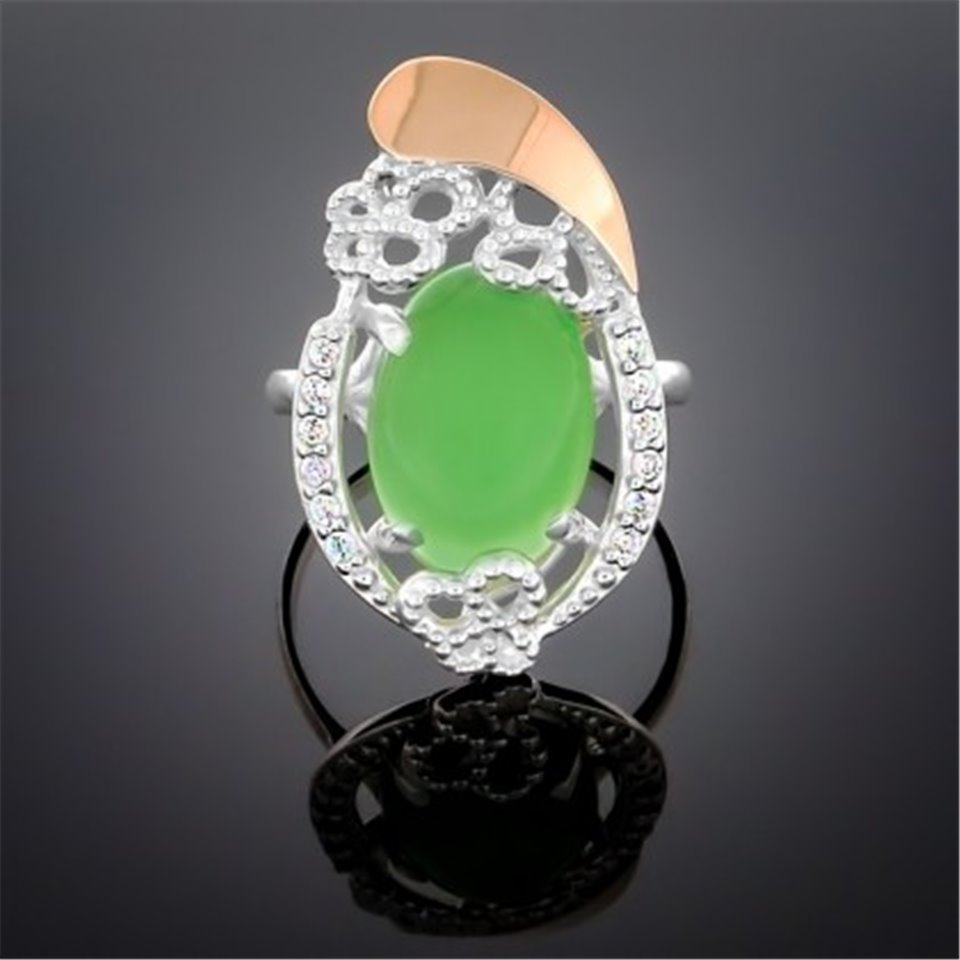 Перстень 318 агат зелений Rh Timofeev