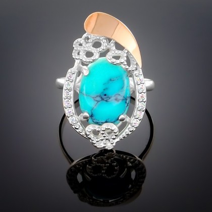 Перстень 318 бірюза Rh Timofeev